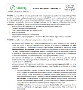 Italtergi - Politica Aziendale dicembre 2025